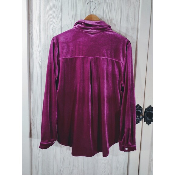 raspberry velvet button down shirt R. Vivimos top XL FREE SHIPPING! - Picture 6 of 11